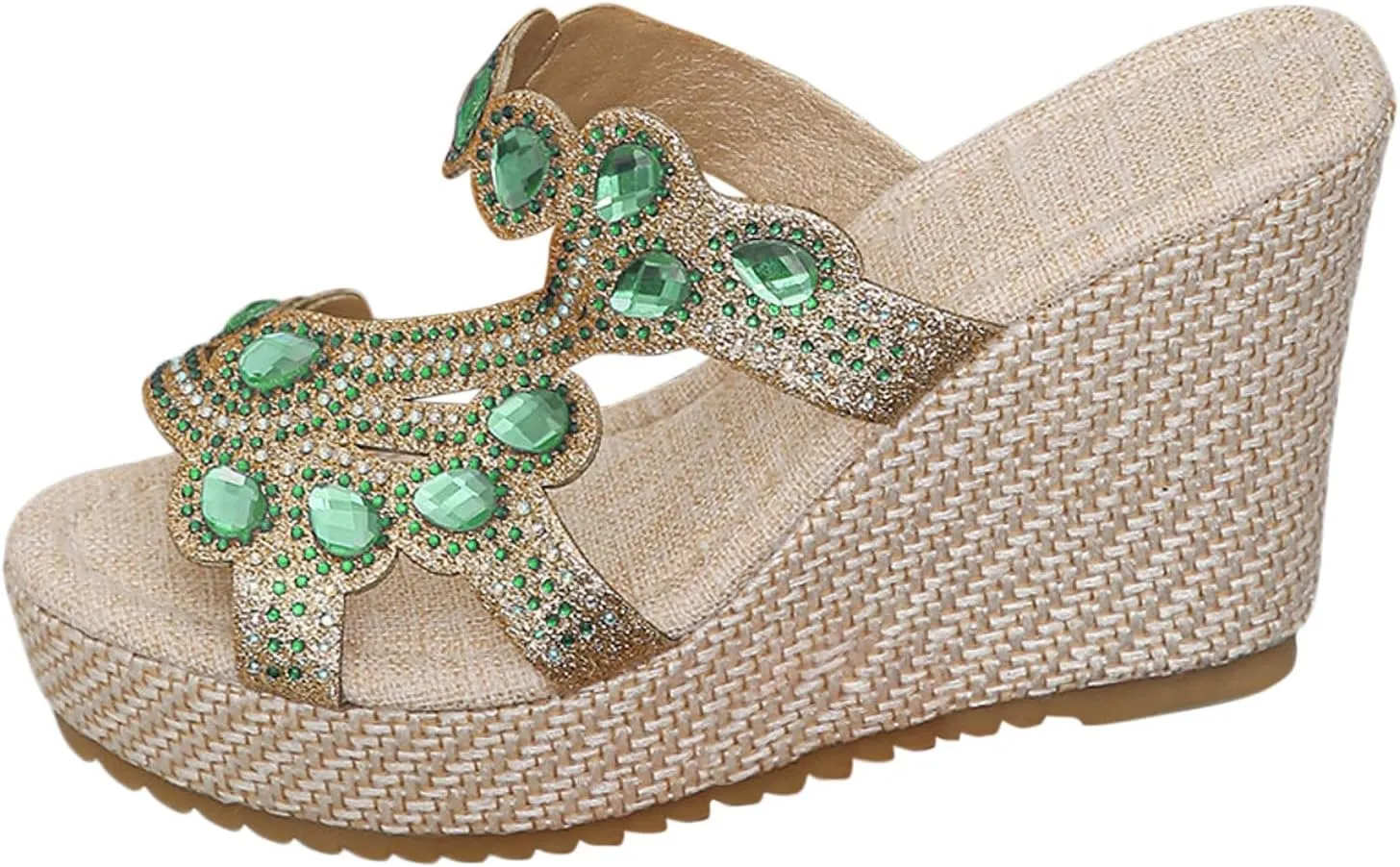 Wedge Sandals, White Summer Mules, Women's Washable Breathable Beach Casual Shoes, Strappy, Lightweight