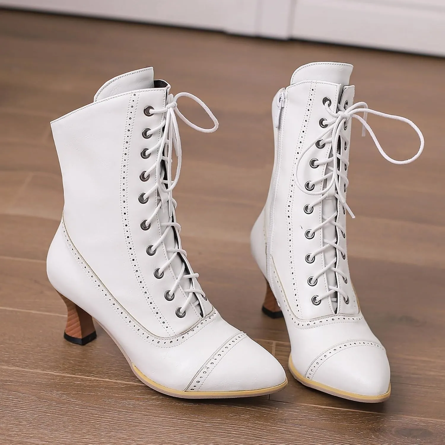 Western Boots Women Womens Ankle Boots Low Heel Fashion Women's British Kitten Heels Side Zipper Motorcycle Boots