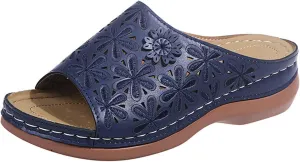 Wide Width Sandals for Women Orthopedic Comfort Slip On Slide Slippers with Arch Support Platform Beach Walking Shoes