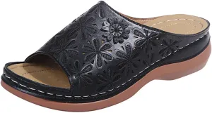 Wide Width Sandals for Women Orthopedic Comfort Slip On Slide Slippers with Arch Support Platform Beach Walking Shoes