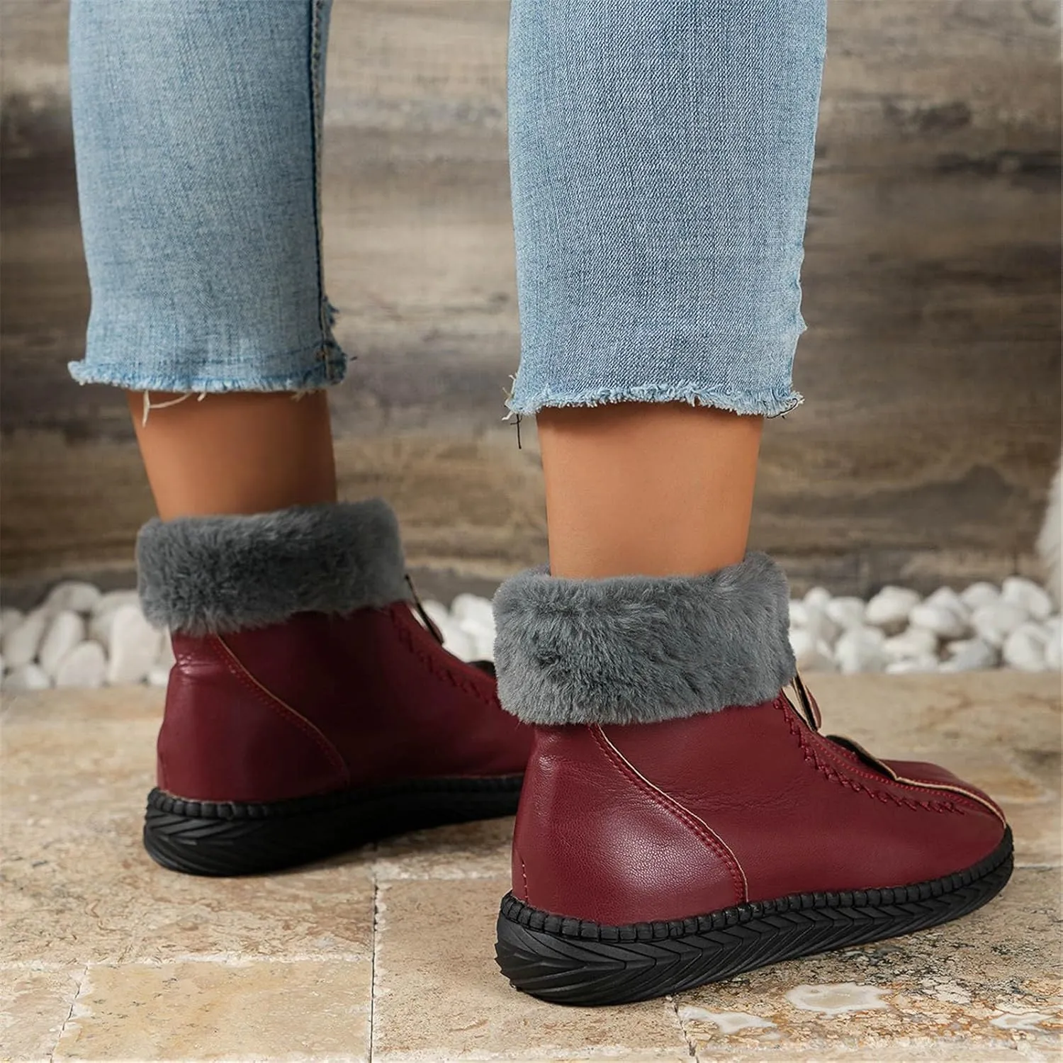 Winter Boots for Woman Cute Women Snow Boots Waterproof Winter Boots Woman Womens Snow Shoes with Poles Botas De FrO Para Mujer Elegantes