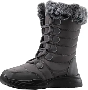 Winter Boots for Women Fashionable Women's Black Work Boots Waterproof Waterproof Snow Boots Wide Woman Winter Leather Knee High Winter Boots Women's Winter Boots Bear Paw Tall