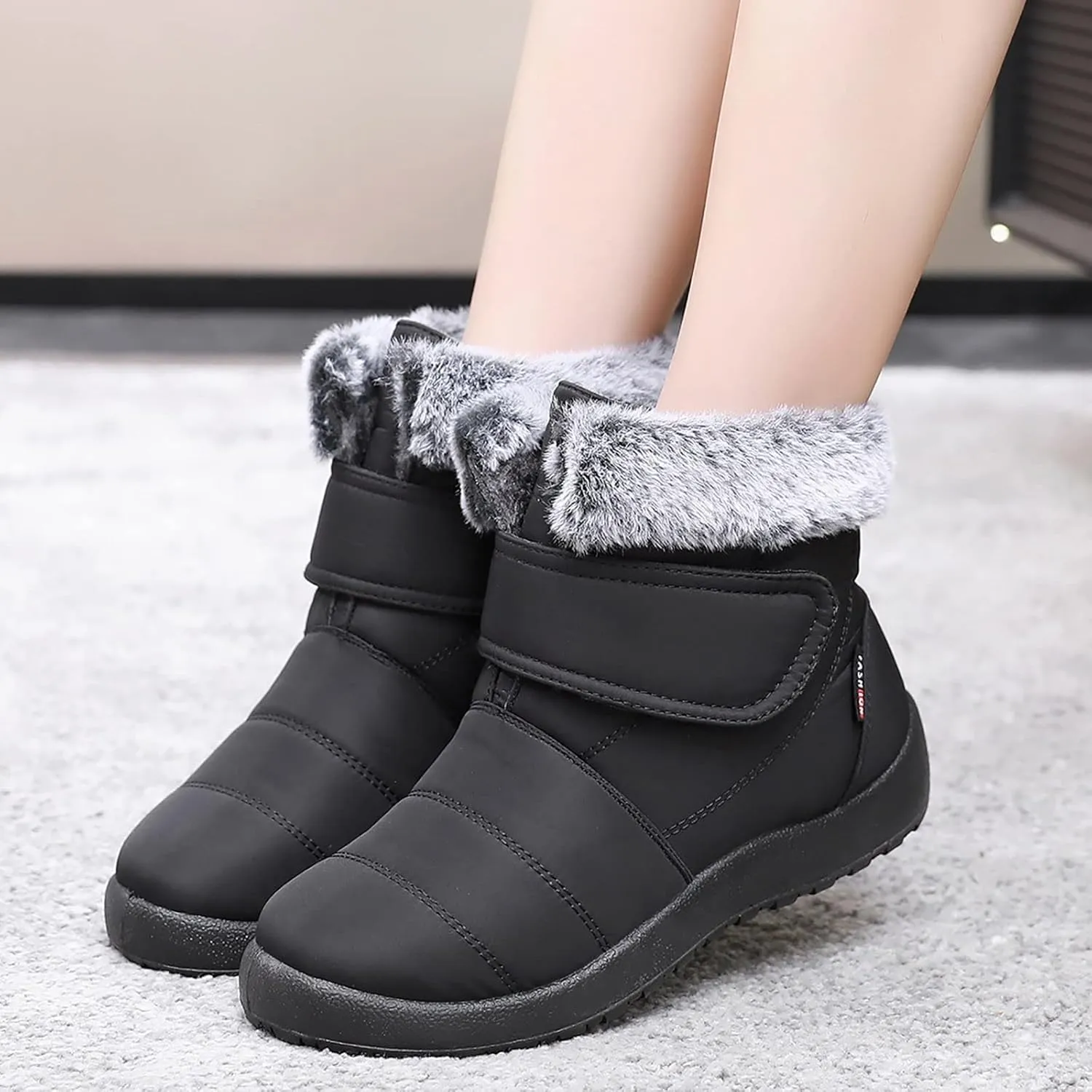 Winter Boots for Women Wide Width Light Weight Women's Winter Snow Boots Waterproof Snow Boots for Women Wide Feet Wide Snow Boots for Women with Zipper Botas Para El FrO De Dama