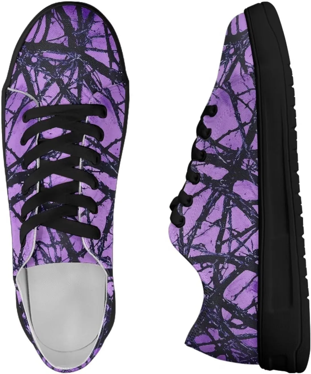 Women Classic Fashion Sneakers Lace Up Low Top Canvas Casual Sneakers Lightweight Breathable Comfort Wide Toe Shoes