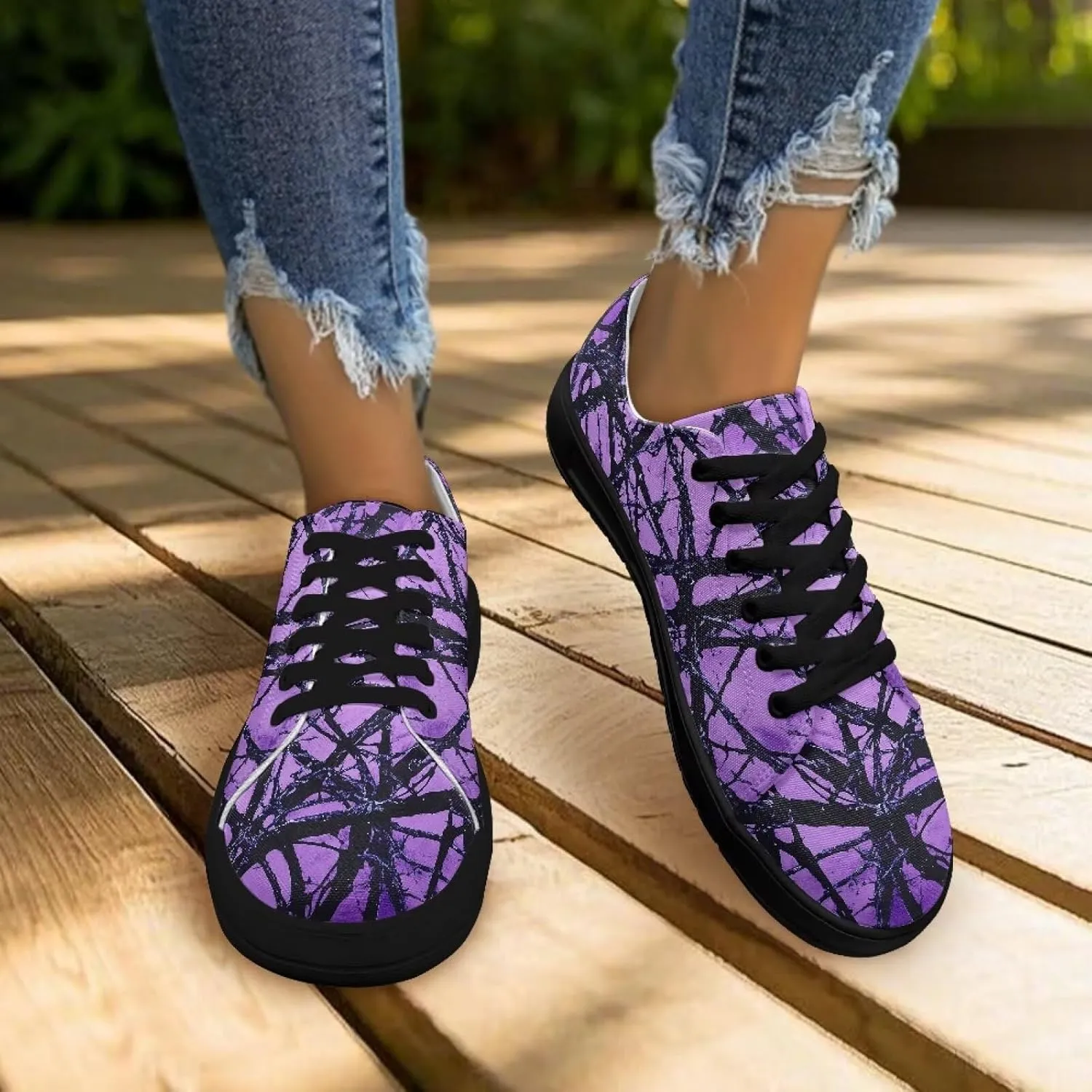 Women Classic Fashion Sneakers Lace Up Low Top Canvas Casual Sneakers Lightweight Breathable Comfort Wide Toe Shoes