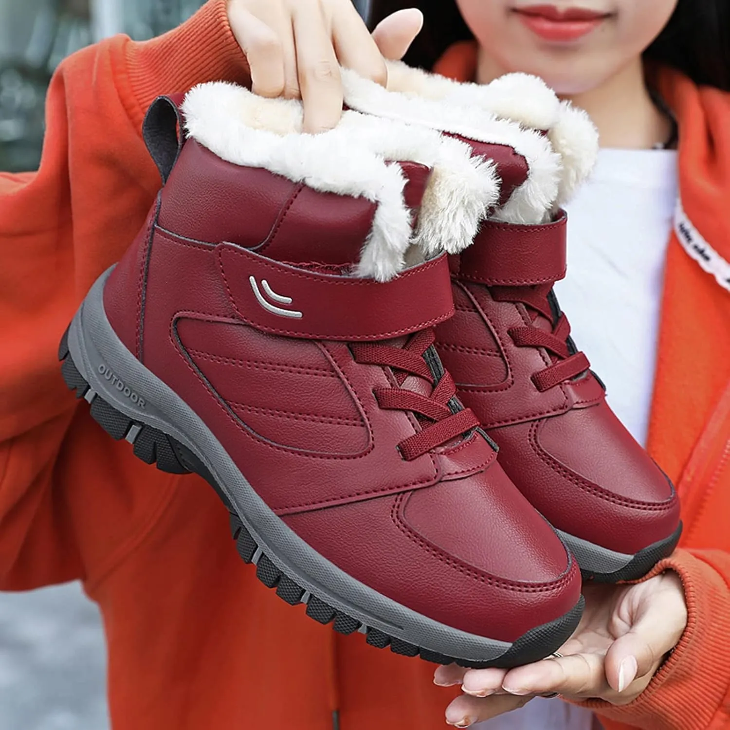 Women Snow Boots Winter Shoes Women Waterproof Snow Boots Size 7 Women's Winter Fur Lined Ankle Boots Waterproof Winter Boots for Women Waterproof Heels Botas De Invierno Modernas Para Mujer