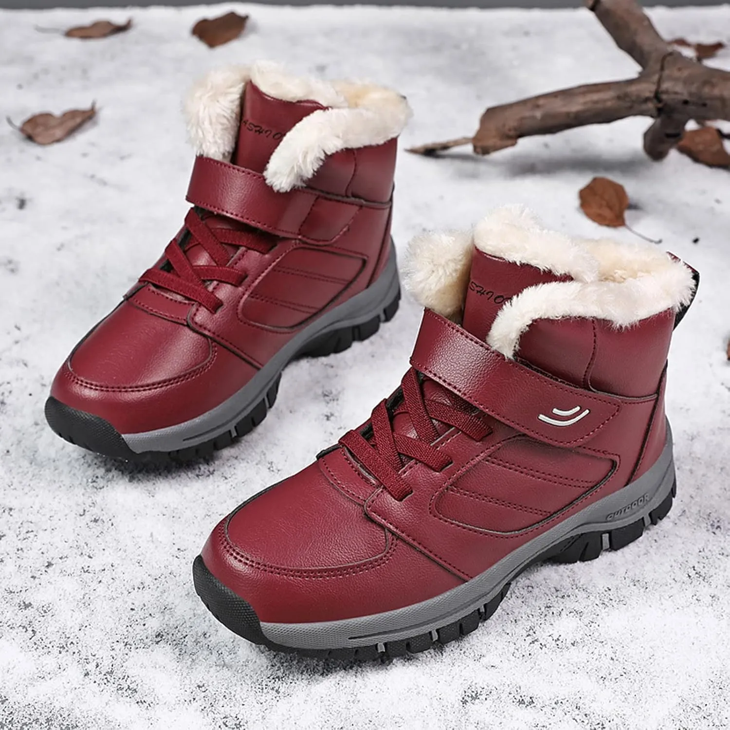 Women Snow Boots Winter Shoes Women Waterproof Snow Boots Size 7 Women's Winter Fur Lined Ankle Boots Waterproof Winter Boots for Women Waterproof Heels Botas De Invierno Modernas Para Mujer