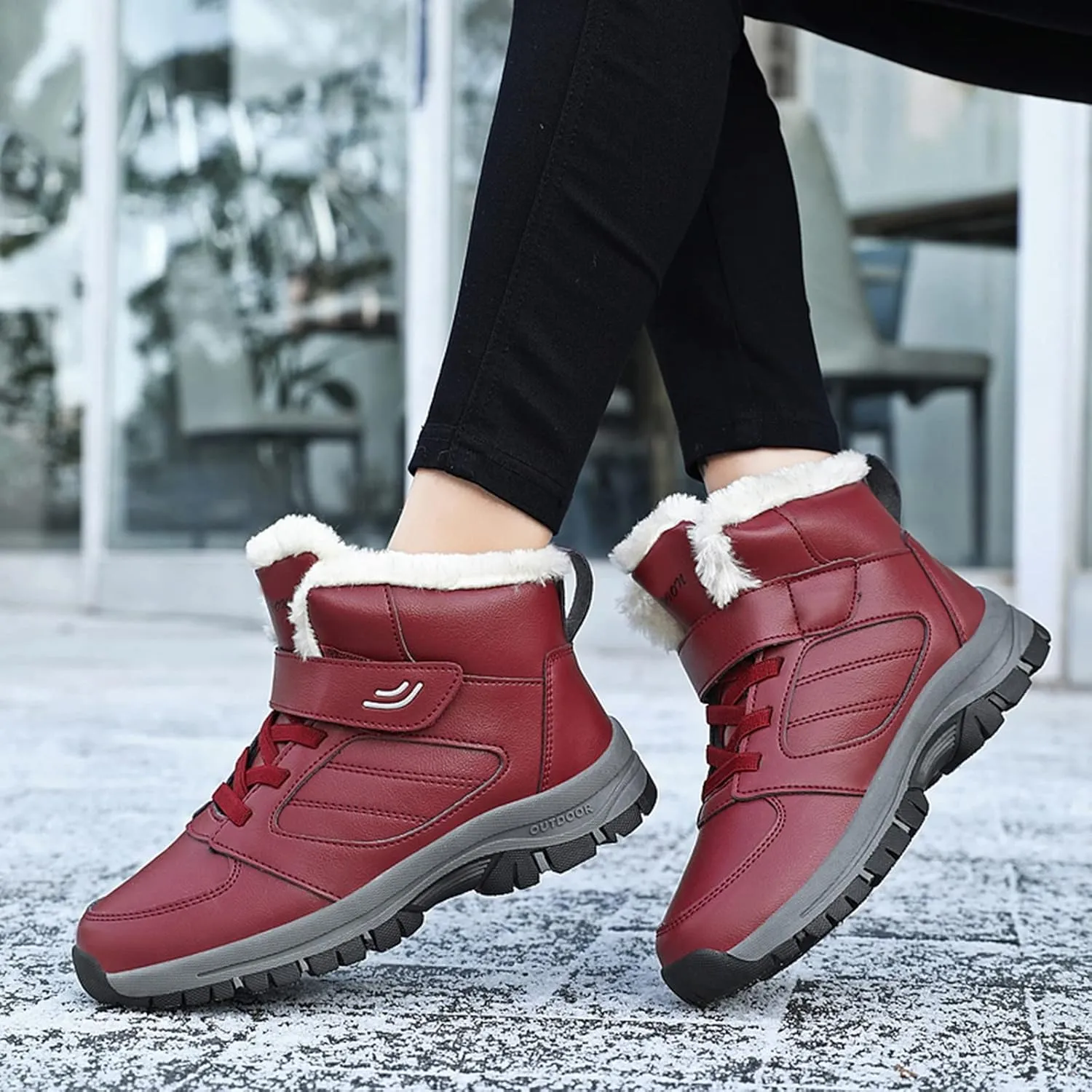 Women Snow Boots Winter Shoes Women Waterproof Snow Boots Size 7 Women's Winter Fur Lined Ankle Boots Waterproof Winter Boots for Women Waterproof Heels Botas De Invierno Modernas Para Mujer