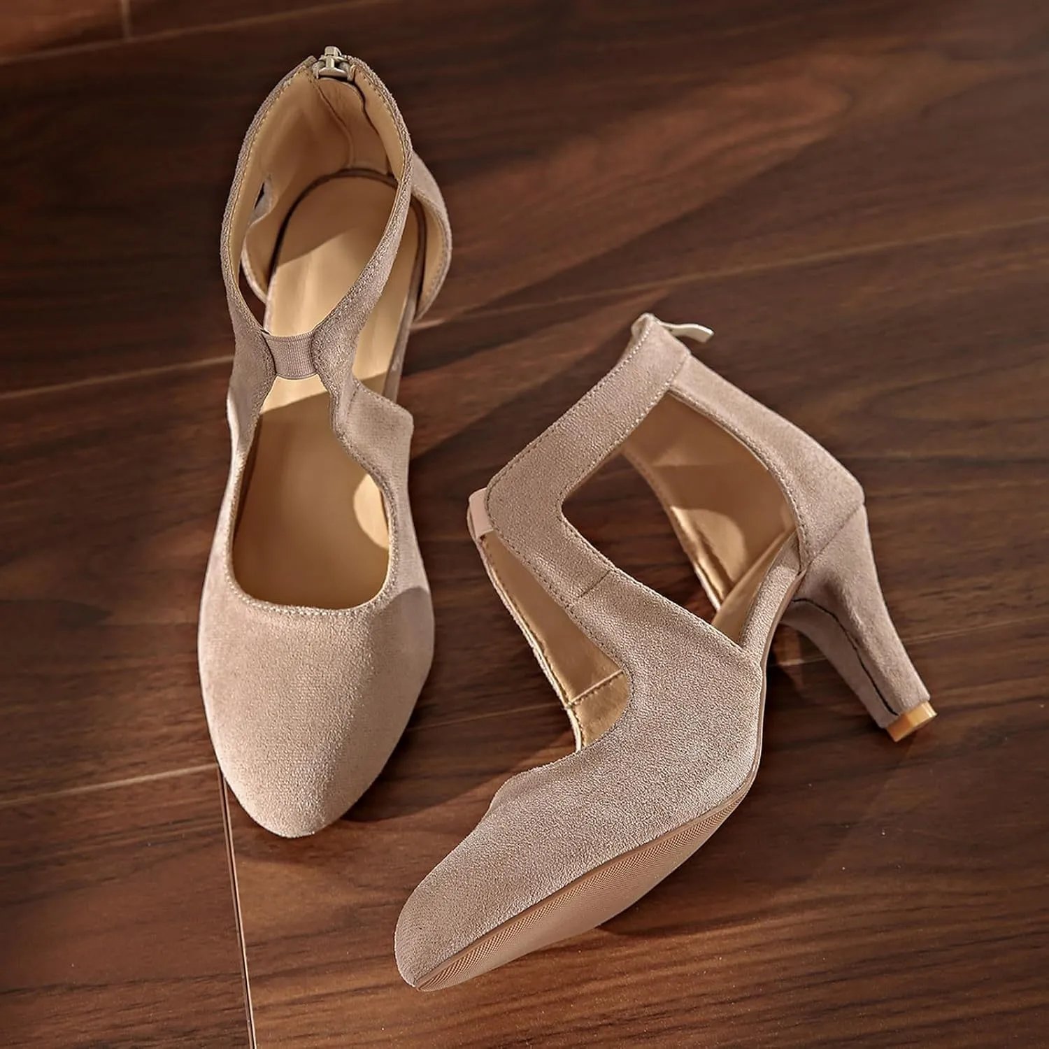 Women Summer Fashion Sandals Mid Heel Closed Toe Casual Walking Shoes Comfortable Strappy Roman Design for Outing