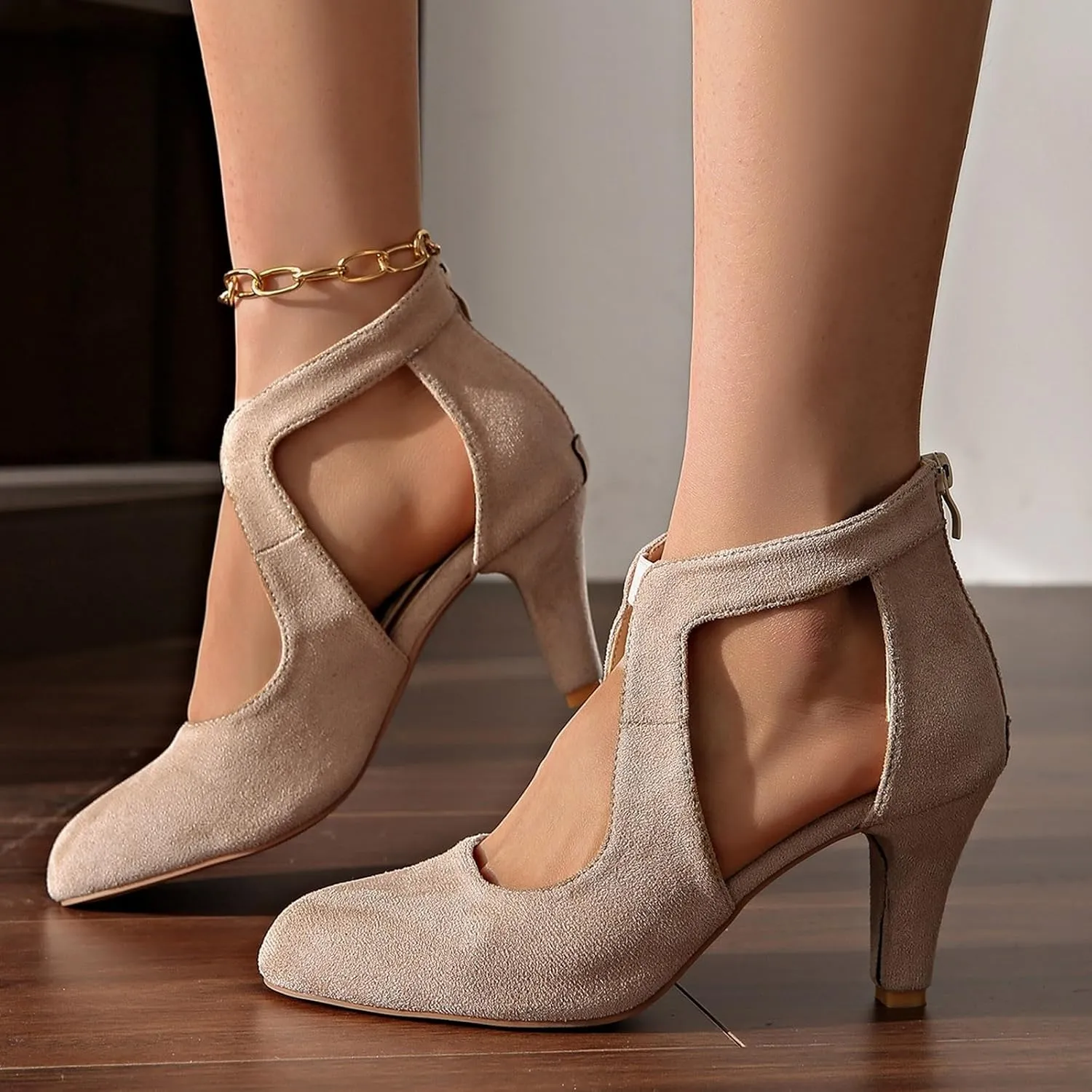 Women Summer Fashion Sandals Mid Heel Closed Toe Casual Walking Shoes Comfortable Strappy Roman Design for Outing