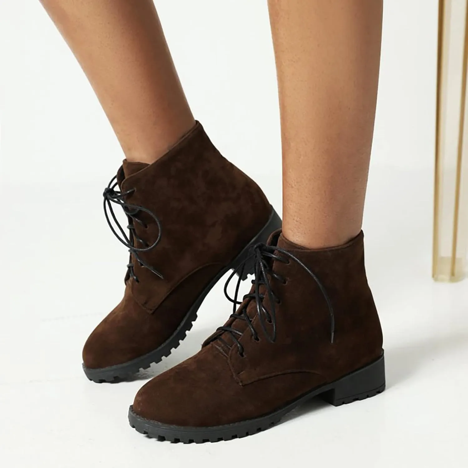 Women's Ankle Boots & Booties Comfortable Wide Width Booties Short Western Boots for Women Walking Shoes Women Fashion Round Toe Cut Out Chunky Stacked Heel Slip on