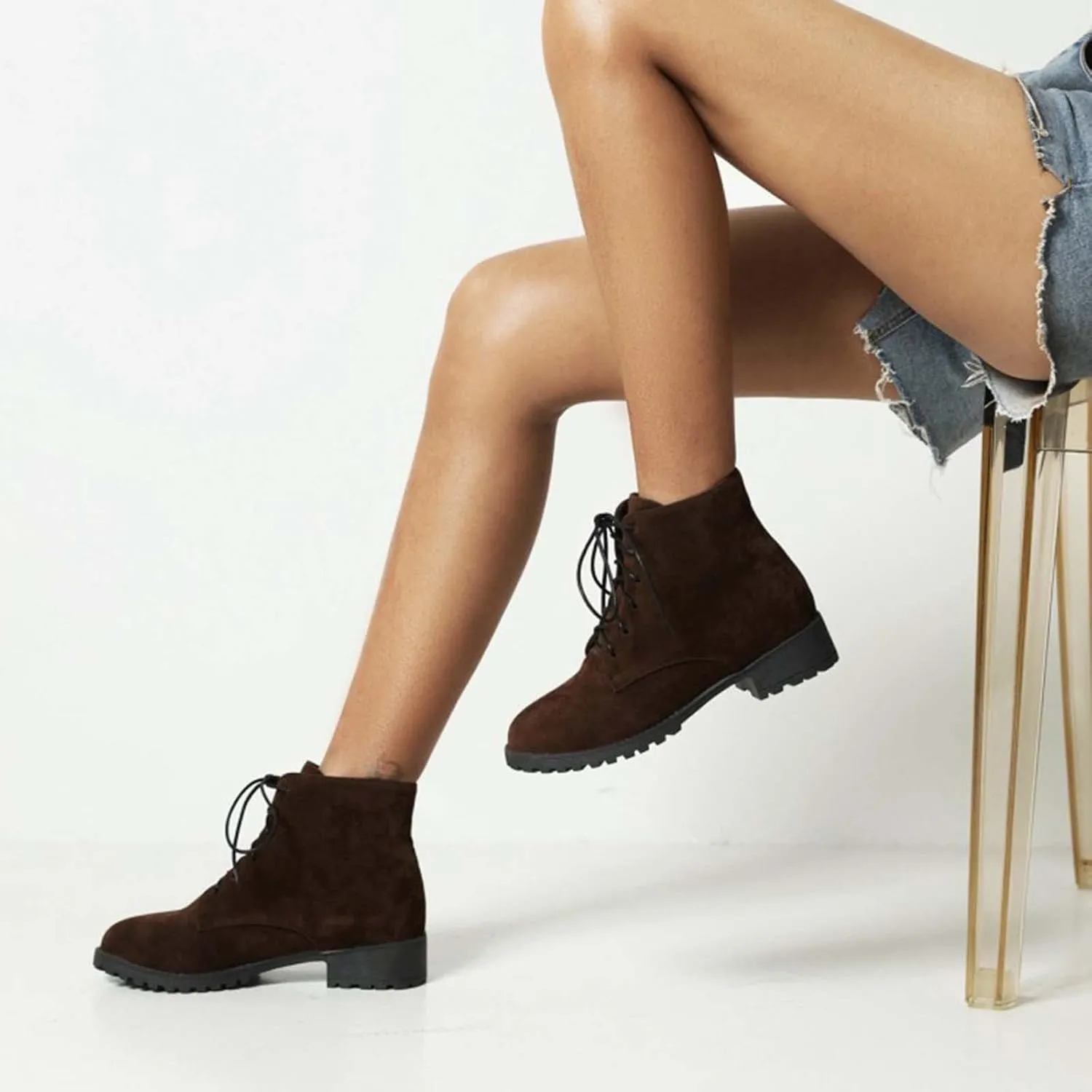 Women's Ankle Boots & Booties Comfortable Wide Width Booties Short Western Boots for Women Walking Shoes Women Fashion Round Toe Cut Out Chunky Stacked Heel Slip on
