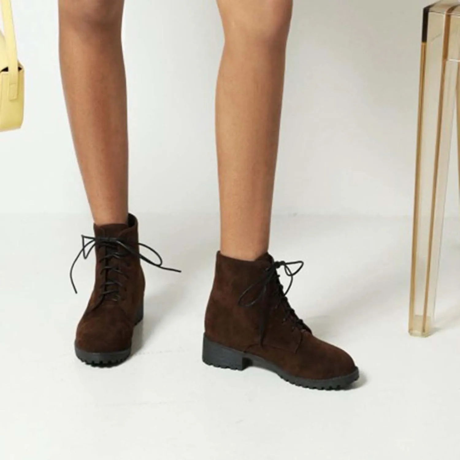 Women's Ankle Boots & Booties Comfortable Wide Width Booties Short Western Boots for Women Walking Shoes Women Fashion Round Toe Cut Out Chunky Stacked Heel Slip on