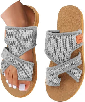 Women's Arch Support Slide Sandals Adjustable Orthopedic Flip Flops Comfortable Walking Summer Shoes