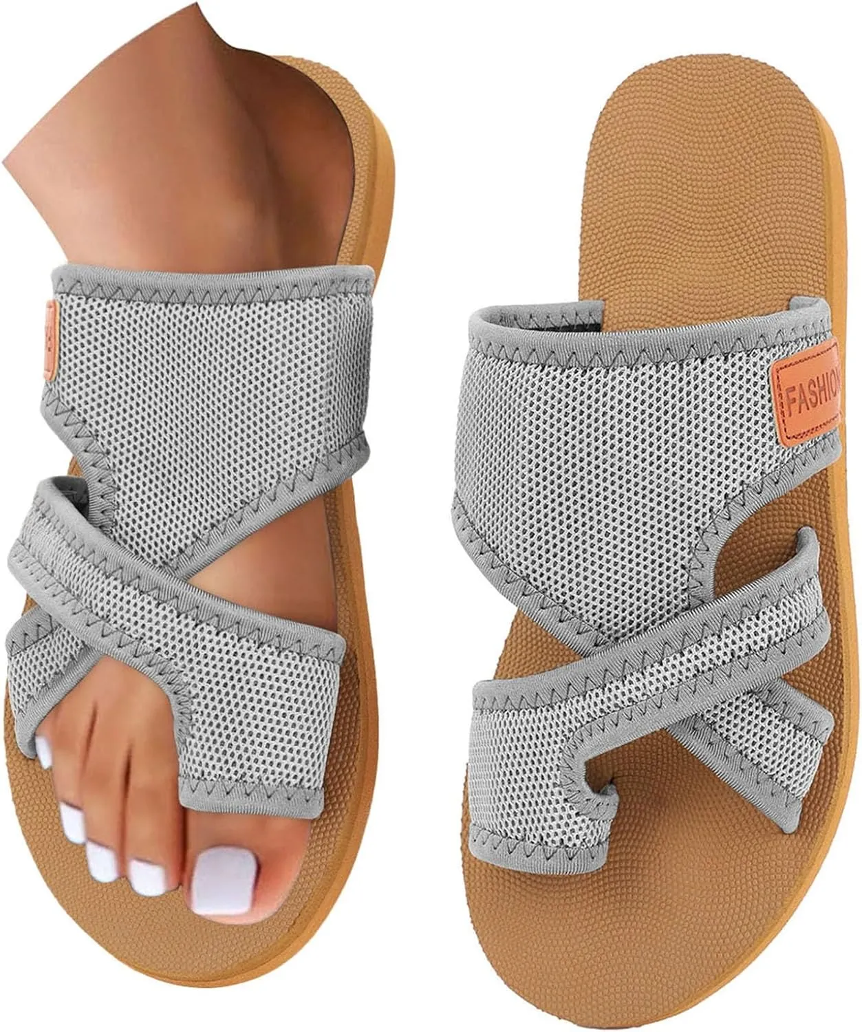 Women's Arch Support Slide Sandals Adjustable Orthopedic Flip Flops Comfortable Walking Summer Shoes