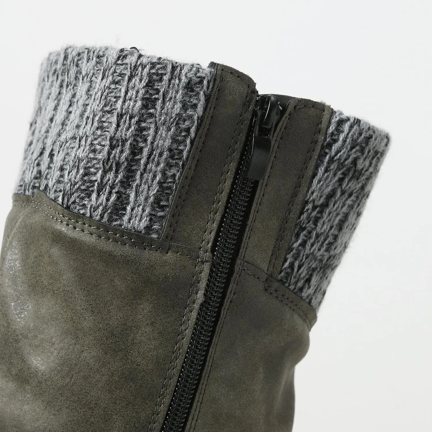Womens Boots Fall Knee High Boots Women Low Heel Winter Boots for Women Casual Zipper Winter Tall Boots Low Heels