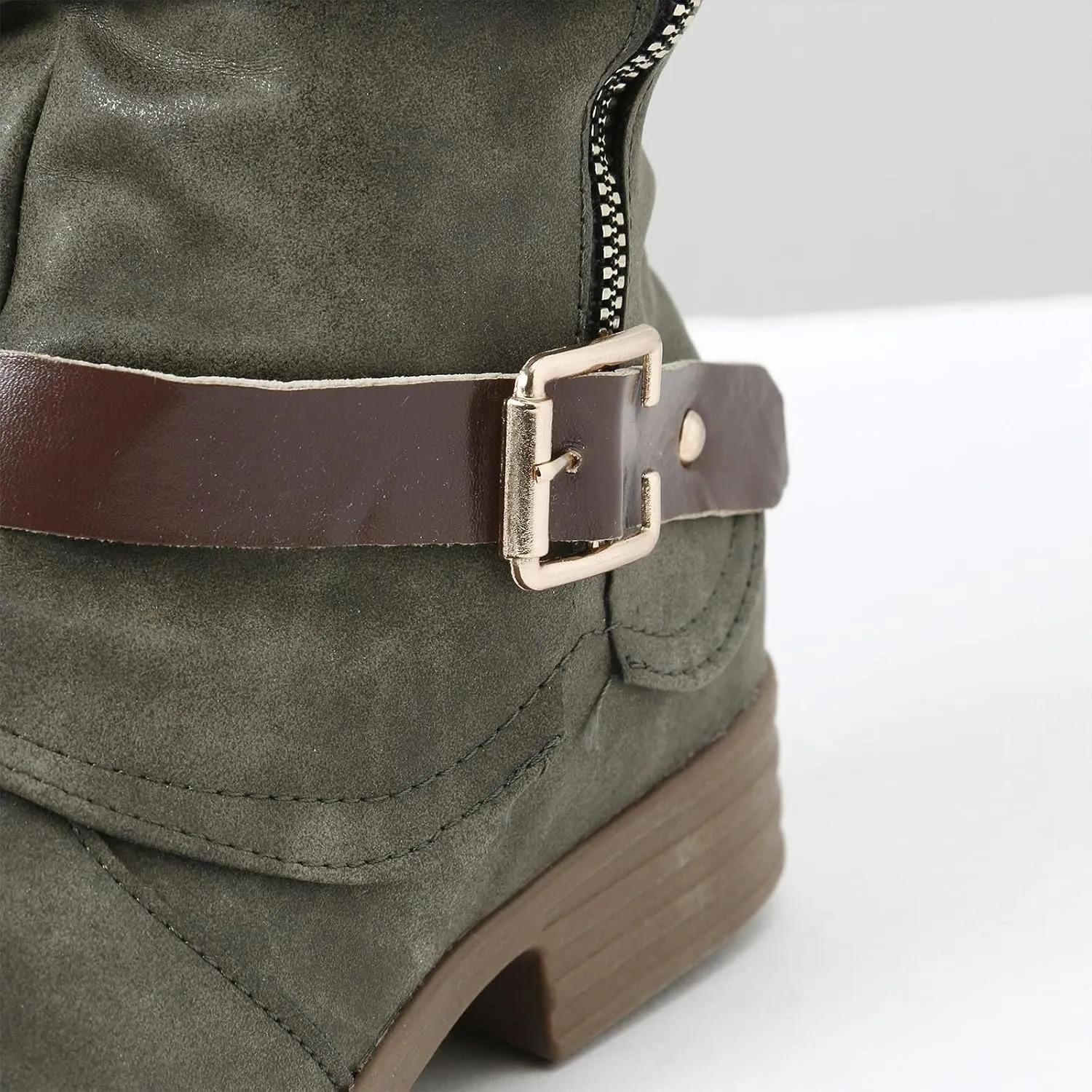 Womens Boots Fall Knee High Boots Women Low Heel Winter Boots for Women Casual Zipper Winter Tall Boots Low Heels