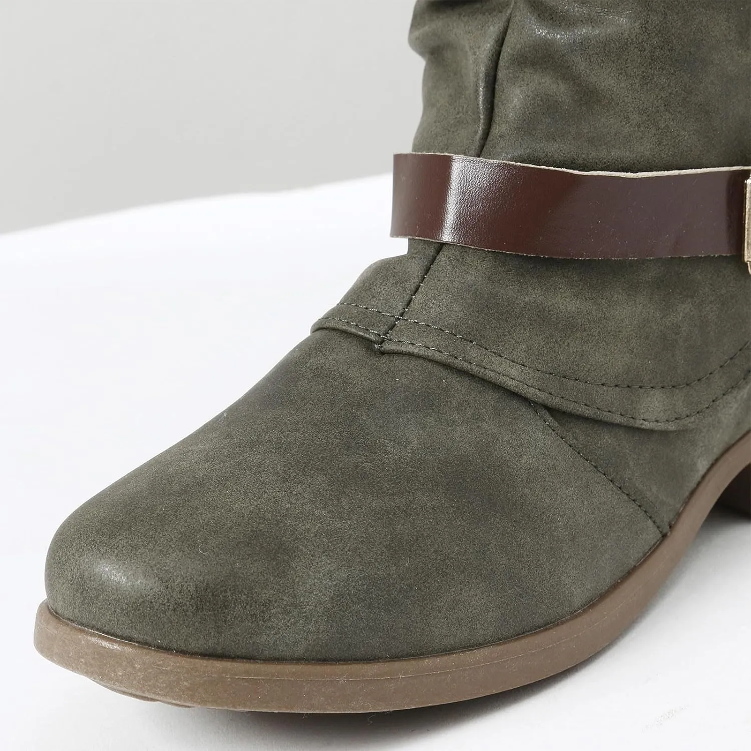 Womens Boots Fall Knee High Boots Women Low Heel Winter Boots for Women Casual Zipper Winter Tall Boots Low Heels