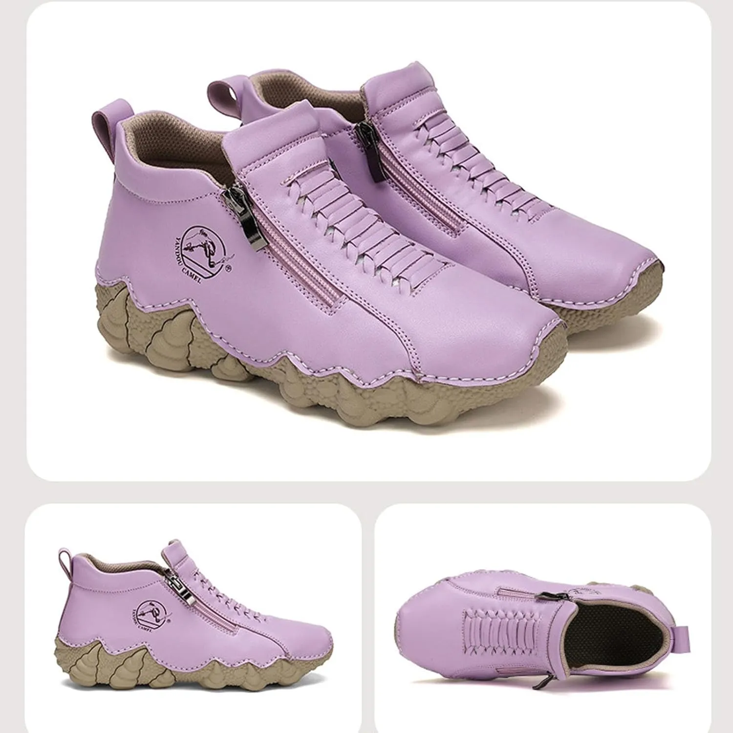 Women's Casual Ankle Boots Mid Heel Slip Outdoor Comfortable Walking Shoes Fashion Jeans Companion for Daily Wear