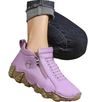 Women's Casual Ankle Boots Mid Heel Slip Outdoor Comfortable Walking Shoes Fashion Jeans Companion for Daily Wear