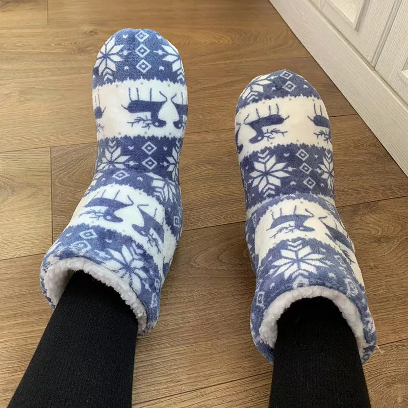 Women's Christmas Fluffy Slippers Boots