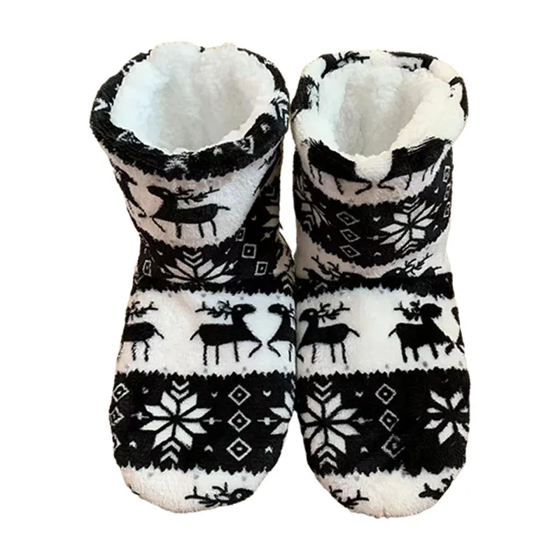 Women's Christmas Fluffy Slippers Boots