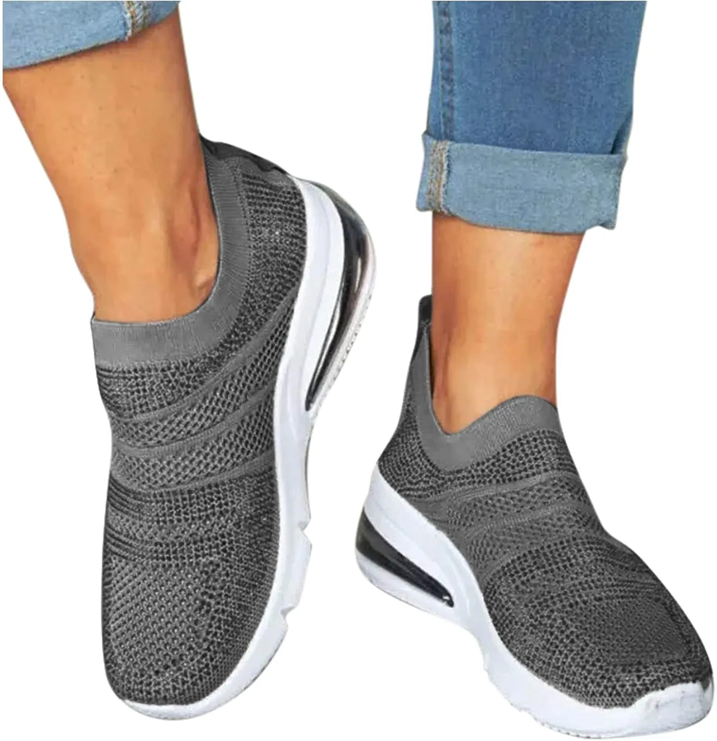 Womens Fashion Sneakers 2023 Wedge Heel Non Slip Work Shoes Women Wide Womens Athletic Shoes Wide Width Stylish Platform Sneakers for Women 2023 Zapatos Negros De Vestir Bajos para Mujer