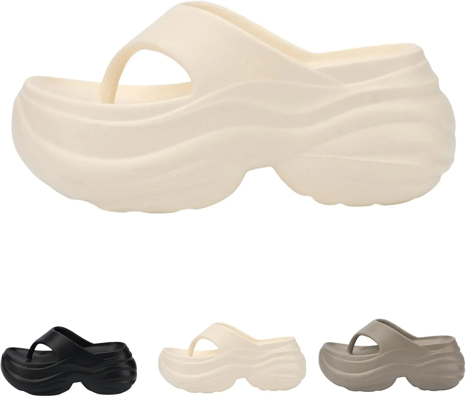 Women's Flat Sandals Arch Support Orthopedic Comfortable Soft Cushion Summer T-Strap Walking Thong Sandals