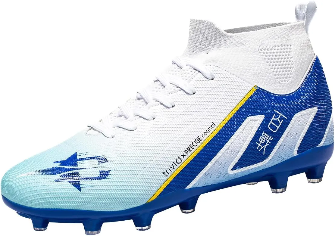 Women's high top Professional Sports Football Shoes for Indoor and Outdoor Training, Lightweight, Breathable, Fashionable and Comfortable Cleat Shoes
