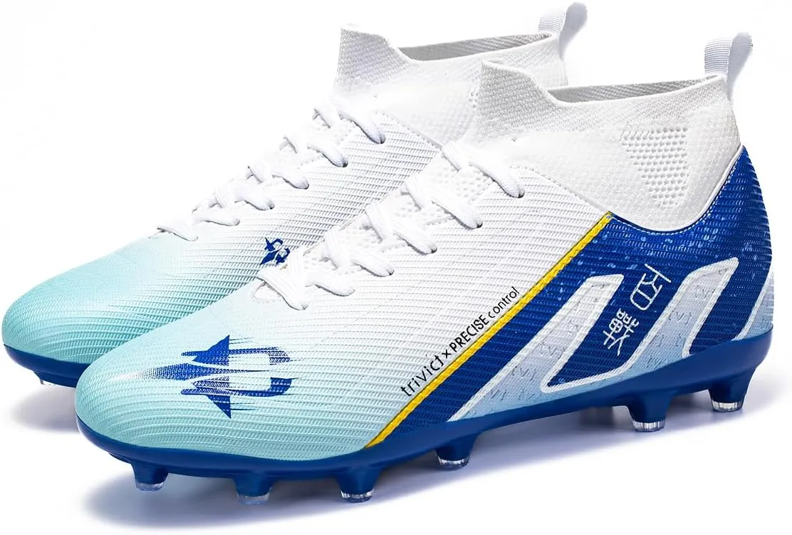 Women's high top Professional Sports Football Shoes for Indoor and Outdoor Training, Lightweight, Breathable, Fashionable and Comfortable Cleat Shoes