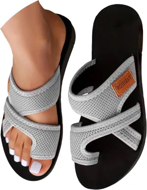 Women's Platform Sandals with Arch Support Comfortable Foam Slides Summer Beach Sandals with Adjustable Buckle