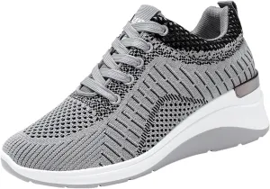 Women's Running Shoes Lightweight Breathable Wedge Walking Sneakers Non Slip Tennis Workout Athletic Shoes