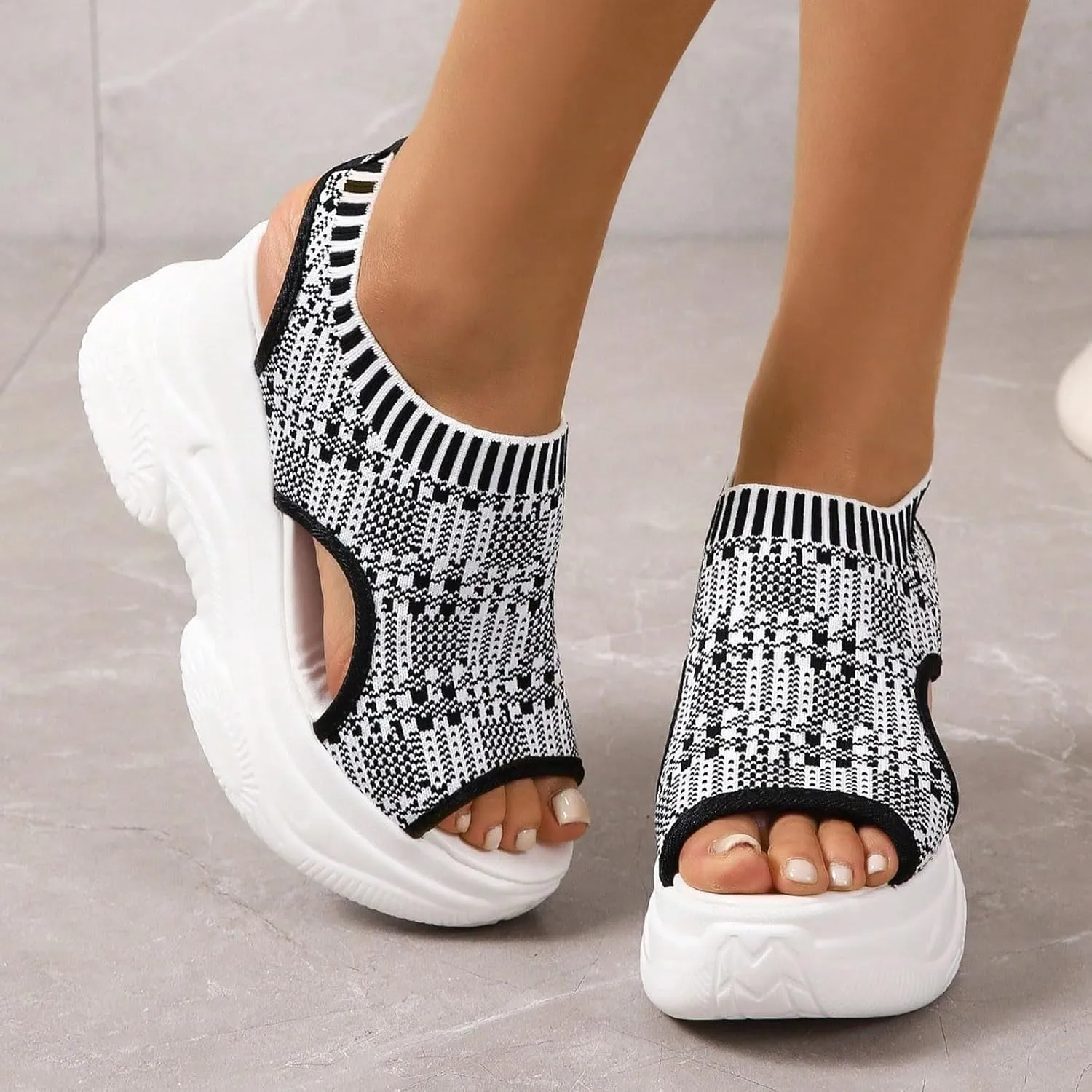 Women's Sandals Arch Support Wedge Sandals Orthopedic Walking Sandals Summer Open Toe Ankle Strap Shoes