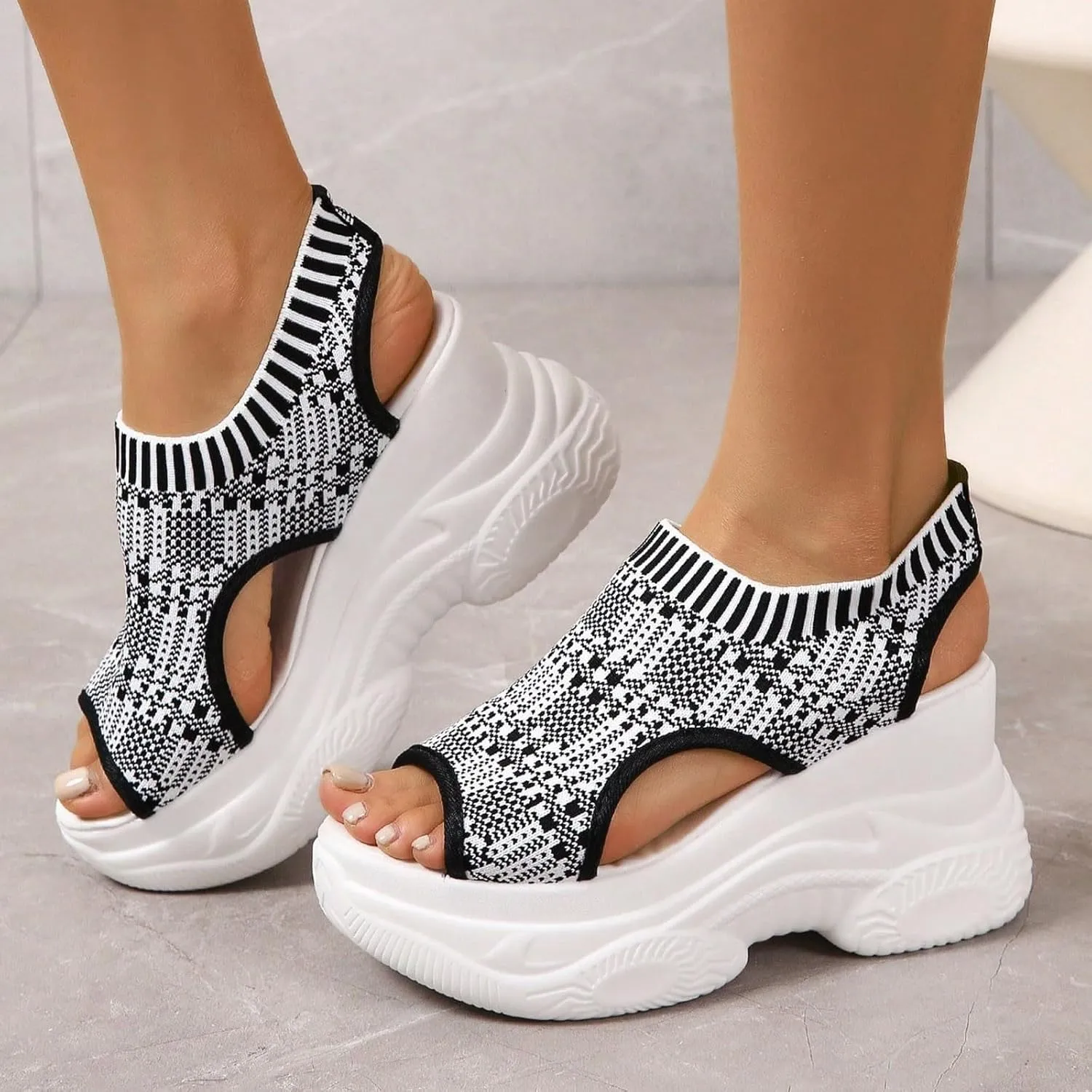 Women's Sandals Arch Support Wedge Sandals Orthopedic Walking Sandals Summer Open Toe Ankle Strap Shoes