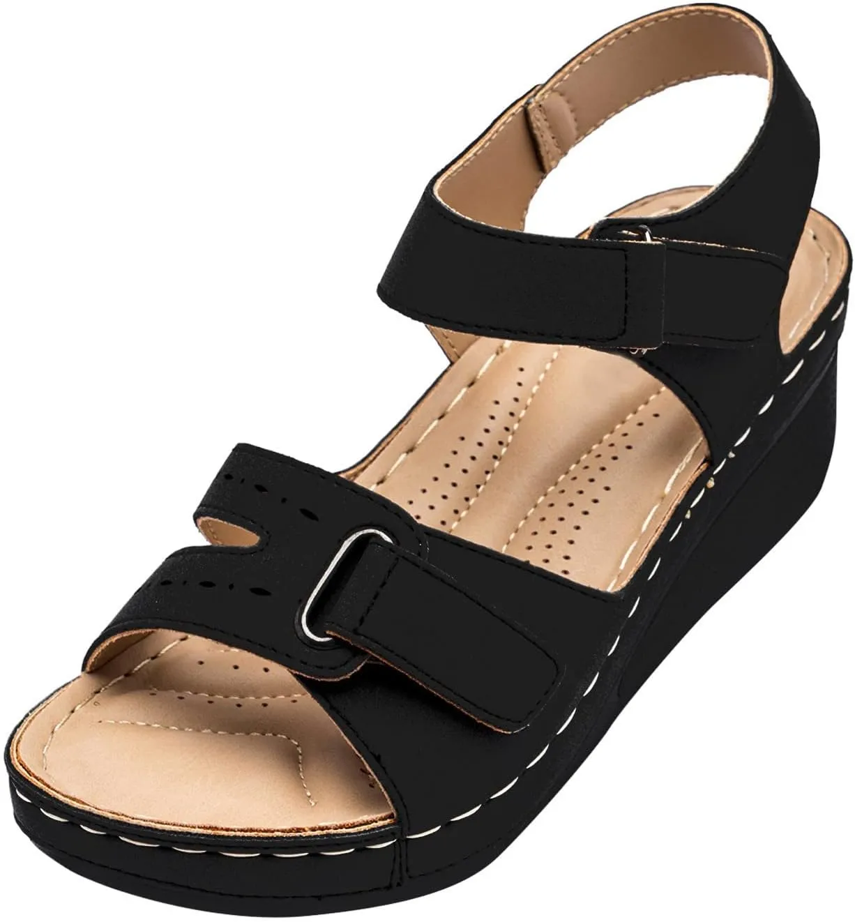 Womens Sandals Comfortable Dressy Strappy Sandals Open Toe Wedge Platform Sandals Orthopedic Sandals Arch Support