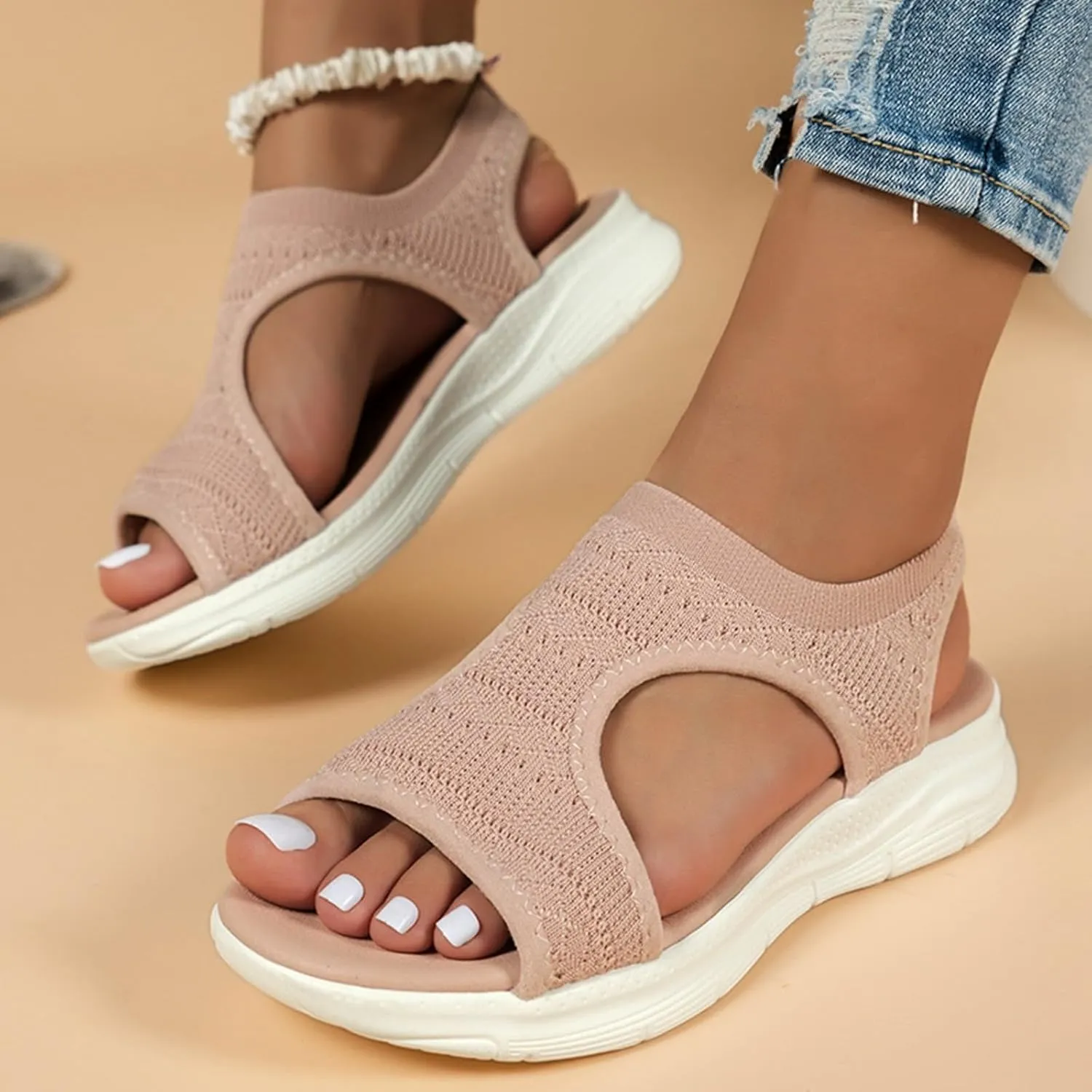 Womens Sandals Comfortable Dressy Walking Platform Ankle Strap Shoes Casual Wedge Sandals with Arch Support Beach Sandals