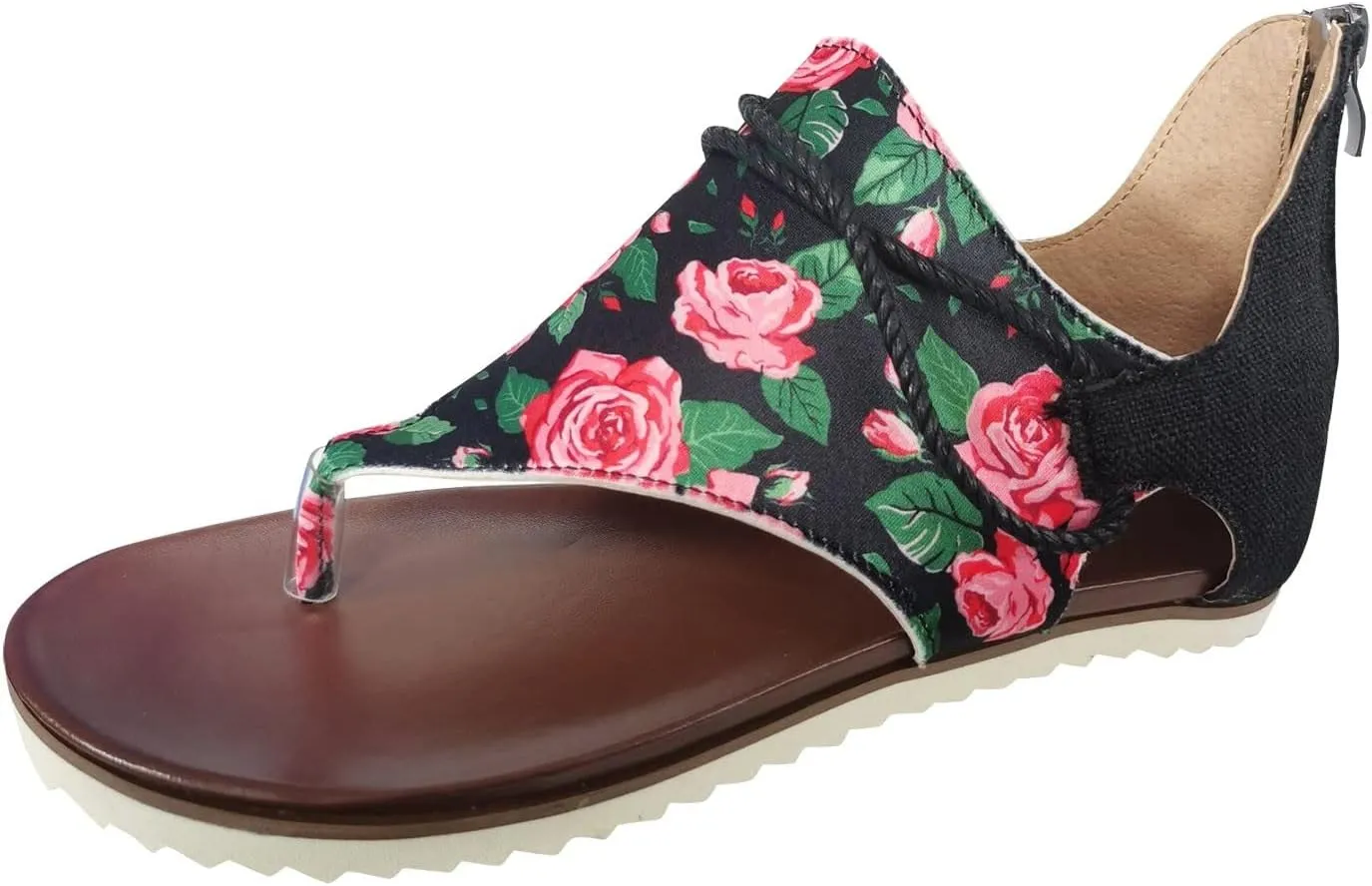 Women's Sandals Dressy, Womens Wedge Sandals Arch Support Slip On Orthopedic Flip Flops Flat Clip Toe Sandals