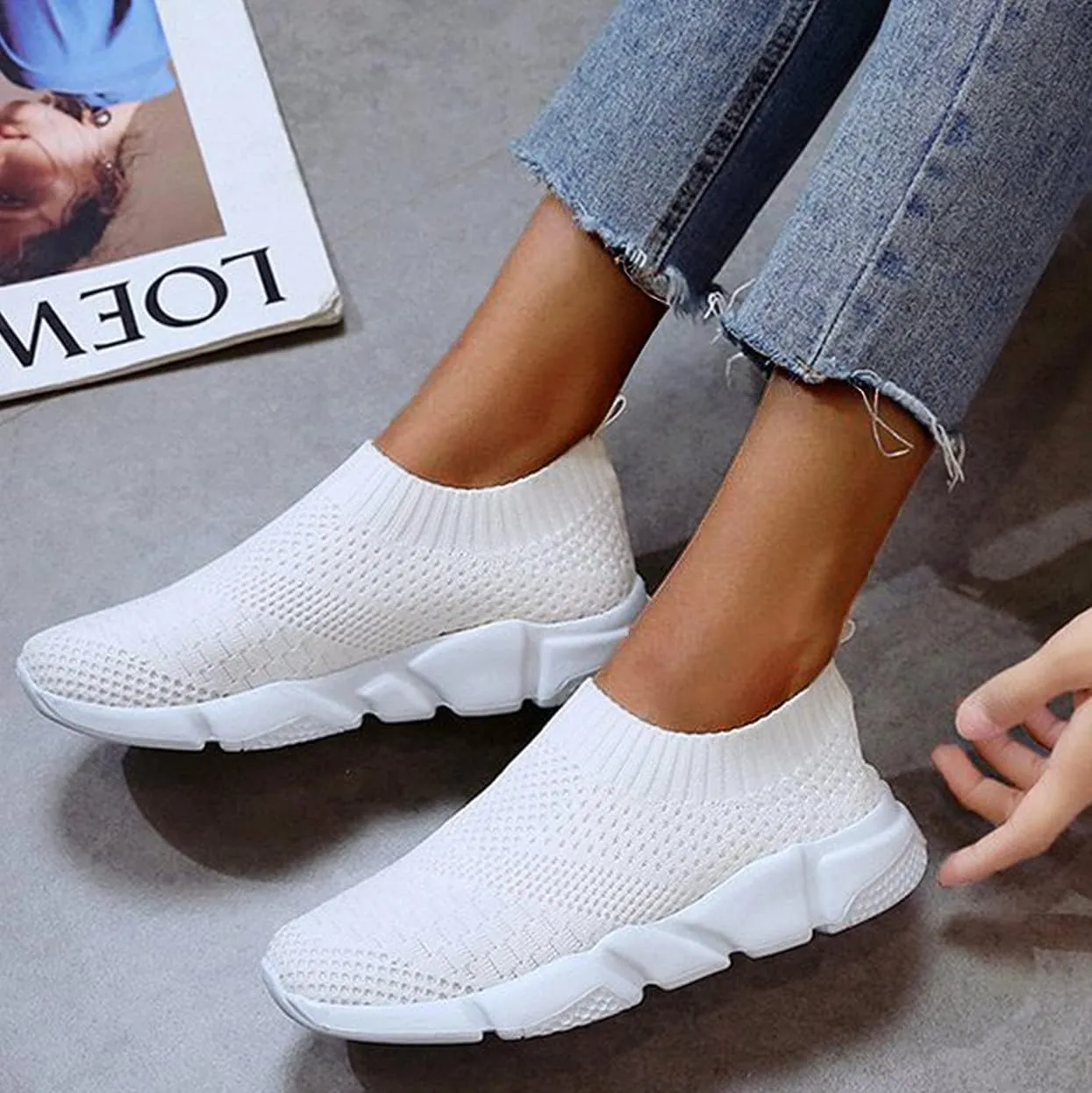 Womens Shoes 7.5 Wide Width Sneakers Slip On Sneakers Women Arch Support Wide Shoes for Women Sneakers Womens Light Weight Walking Sneakers Size 10 Wide Zapatos Das OrtopDicos para Mujeres