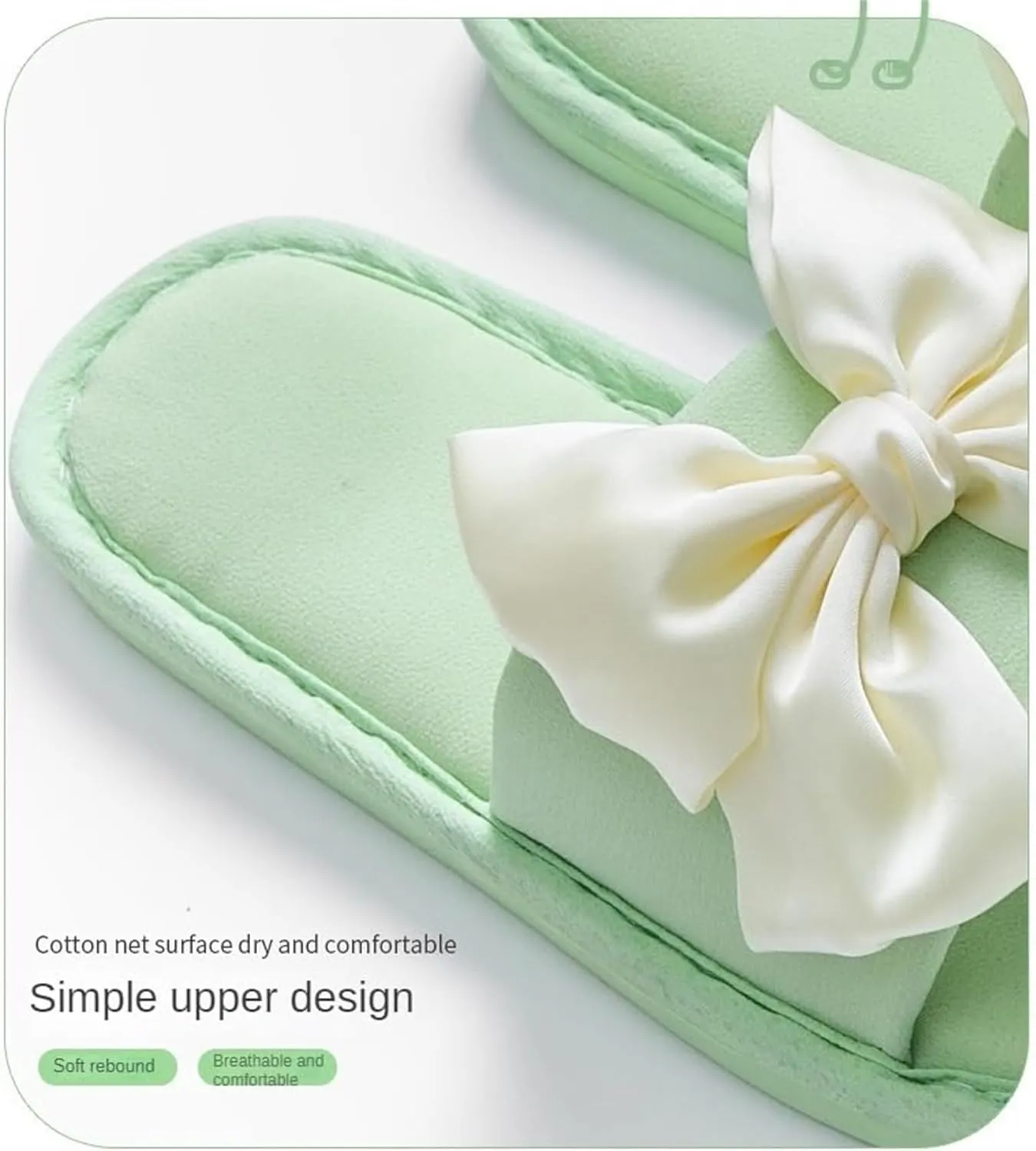 Women's Slides Sandals Comfortable Bow Knot Beach Slippers Casual Summer Flats Non-Slip House Slippers Fashion Round Open Toe Sandals Ladies Trendy Bedroom Slipper