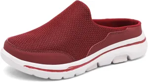 Women's Slip On Mules Casual Clog Comfort Slip-On Walking Mules Breathable Mesh Walking Mules Sneakers Open Back Slip On Shoes Breathable Slippers Closed Toe Slides