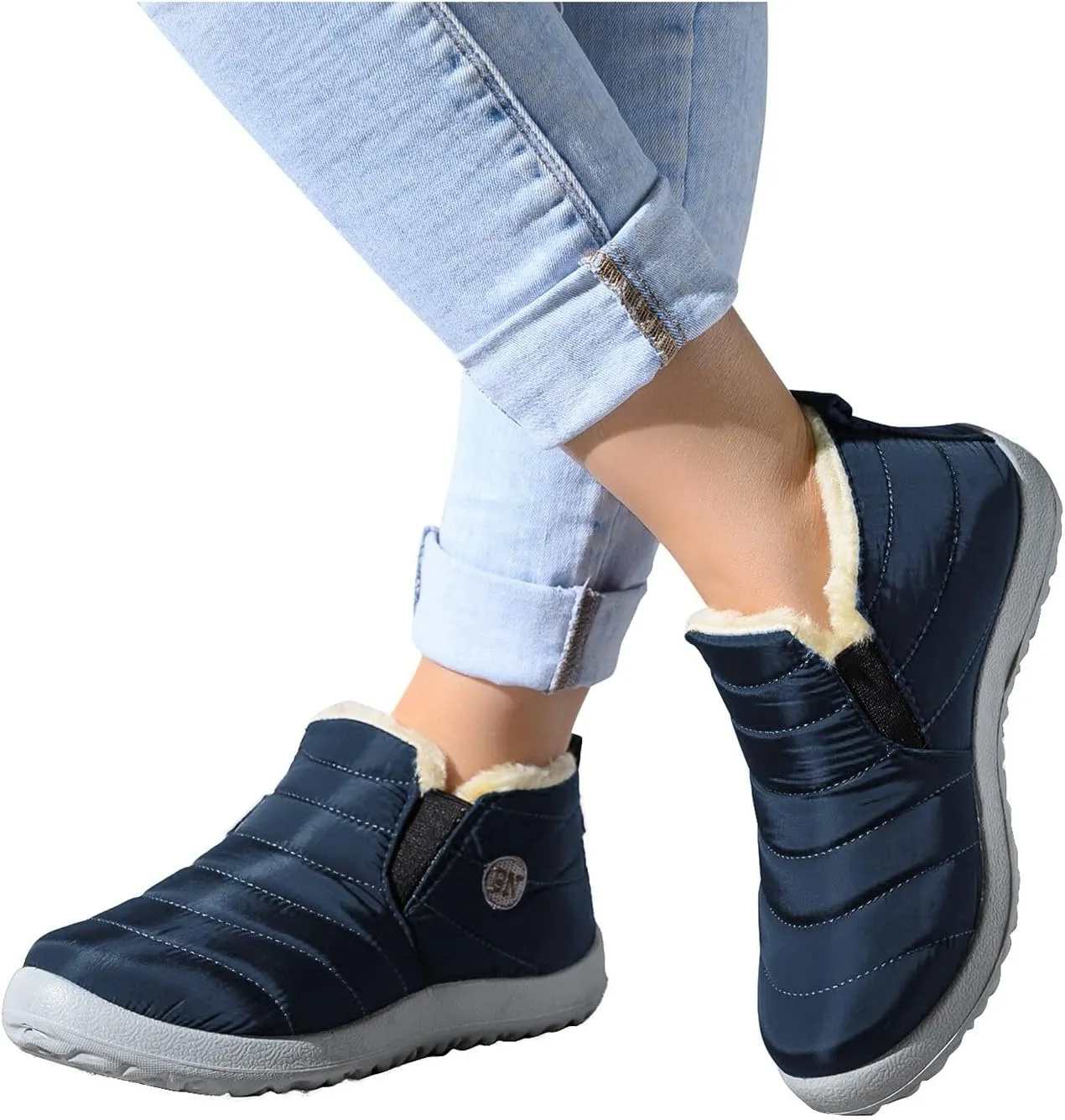 Womens Snow Boots Waterproof Slip on Women's Winter Waterproof Fur Lined Frosty Snow Boots Women's Winter Boots Wide Calf Zapatos Para La Nieve De Mujer Botas Contra El Agua Para Mujer