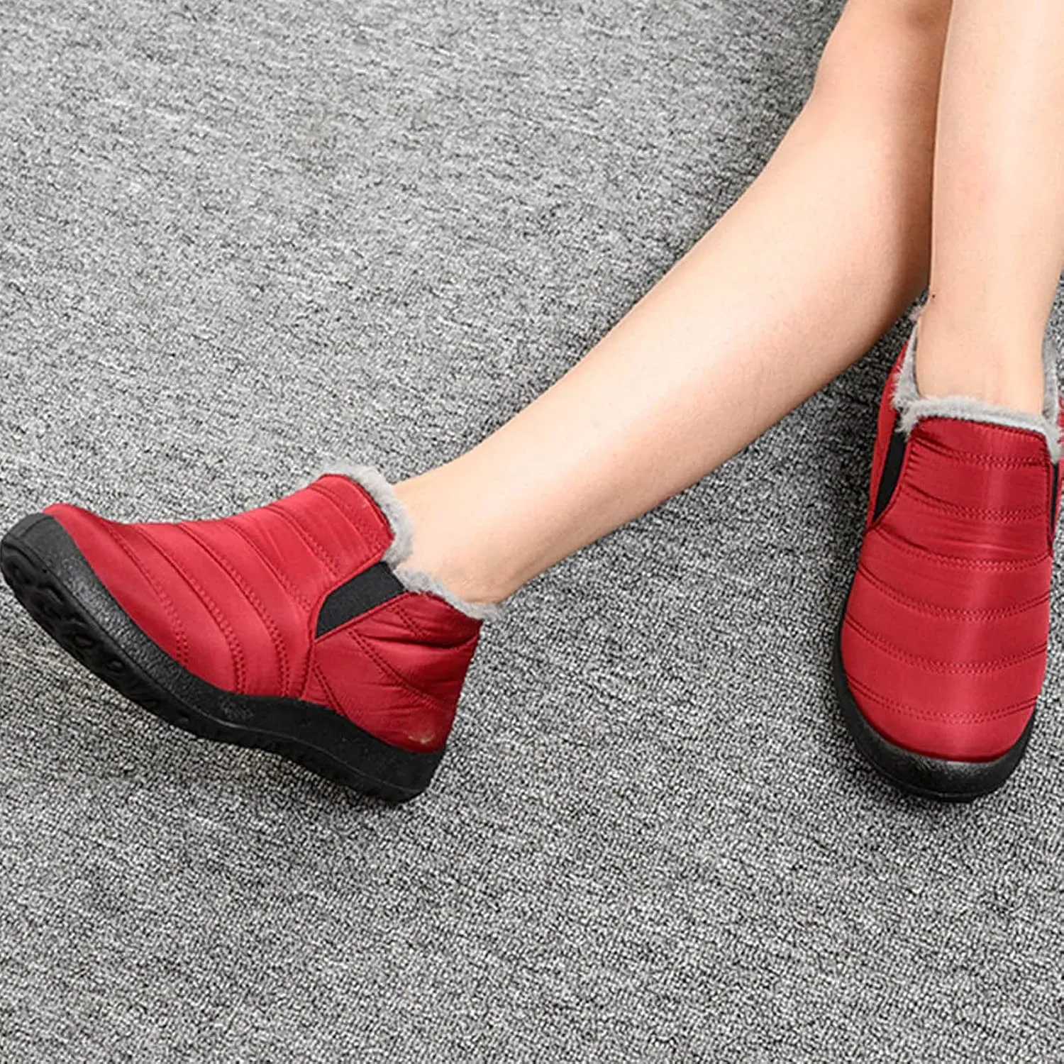 Womens Snow Boots Waterproof Wide Calf Winter Snow Boots for Women Fur Lined Warm Ankle Booties Fur Lined Winter Boots for Women Zapatos De Nieve Para Mujer Snow Boots Wide Calf