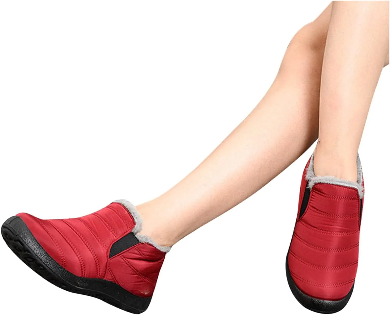 Womens Snow Boots Waterproof Wide Calf Winter Snow Boots for Women Fur Lined Warm Ankle Booties Fur Lined Winter Boots for Women Zapatos De Nieve Para Mujer Snow Boots Wide Calf