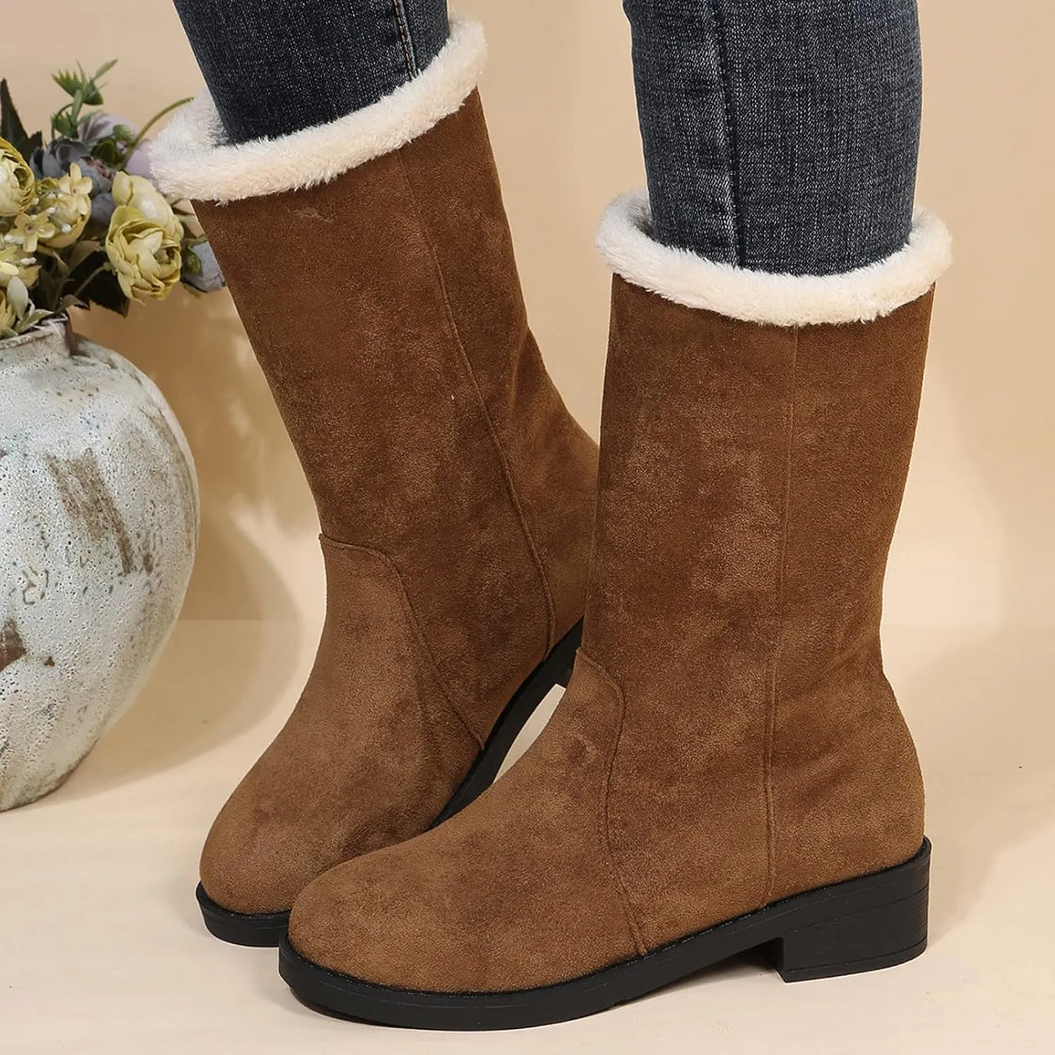 Women's Snow Boots Waterproof Winter Boots Lightweight Warm Snow Boots Women Women's Winter Boots Size 9 Wide Width Warm Winter Boots for Women Indoors Botas De Frio Para Mujer Largas
