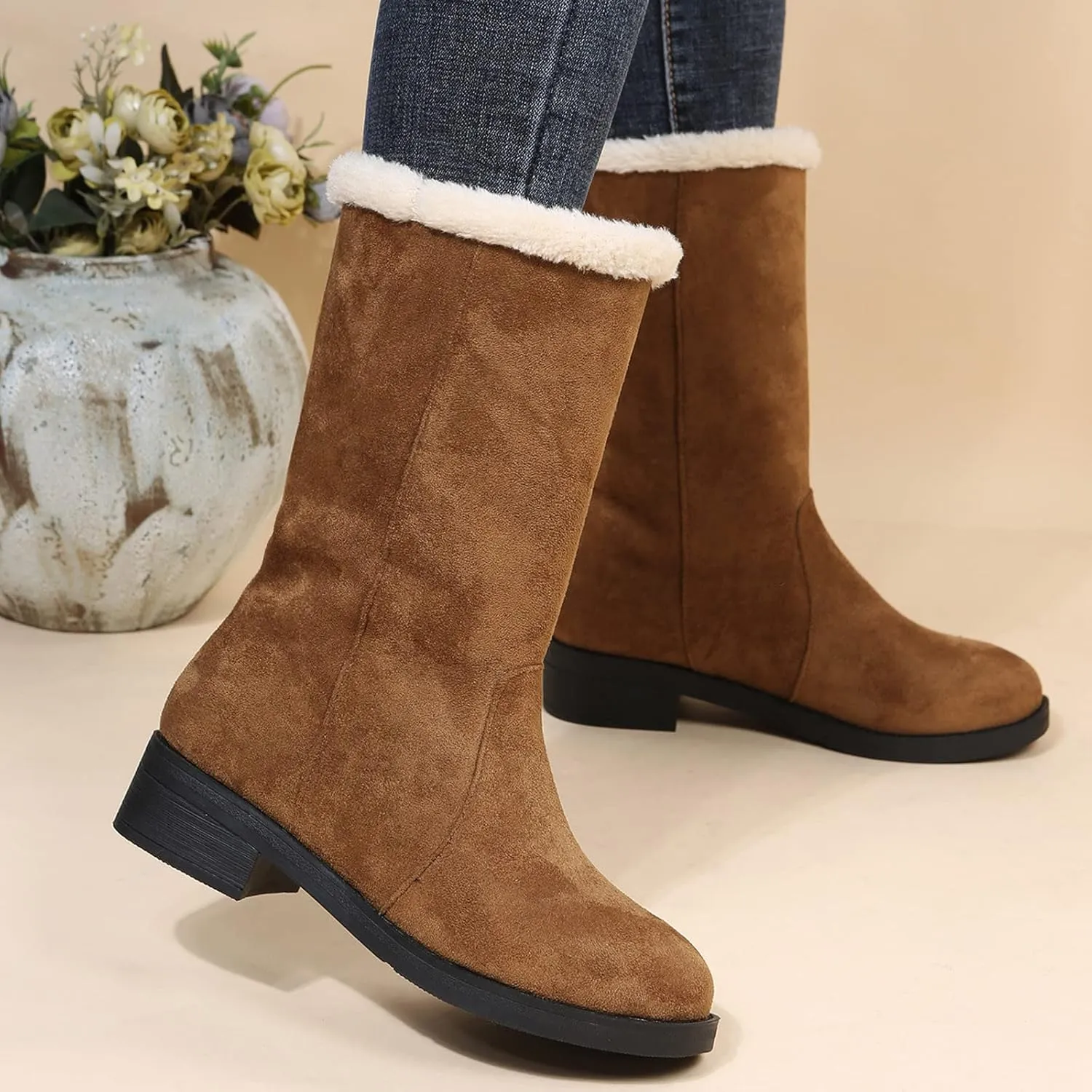 Women's Snow Boots Waterproof Winter Boots Lightweight Warm Snow Boots Women Women's Winter Boots Size 9 Wide Width Warm Winter Boots for Women Indoors Botas De Frio Para Mujer Largas