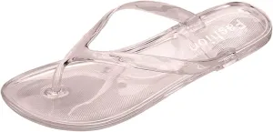 Women's Summer Slippers Crystal Jelly Color Clip Toe Flat Comfy Sandals Round Head Casual Beach Wearing Flip Flops
