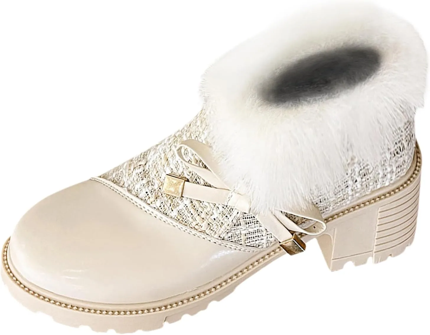 Women's Walking Boots 2023 and Winter European and Round Head Thick Heels with Rain Boots Heels Thick Sole