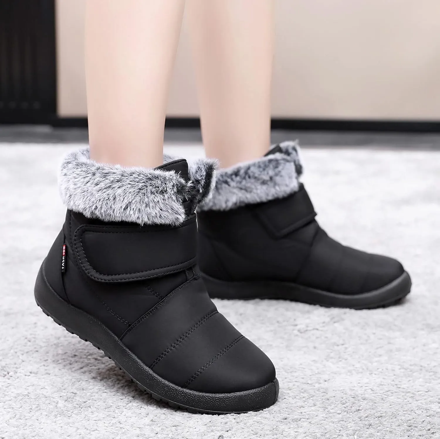 Women's Waterproof Snow Boots Wide Width Women's Waterproof Boots Ankle Winter Boots for Women Waterproof Wide Feet Women's Insulated Winter Boots Size 7.5 Winter Boot for Women Fur