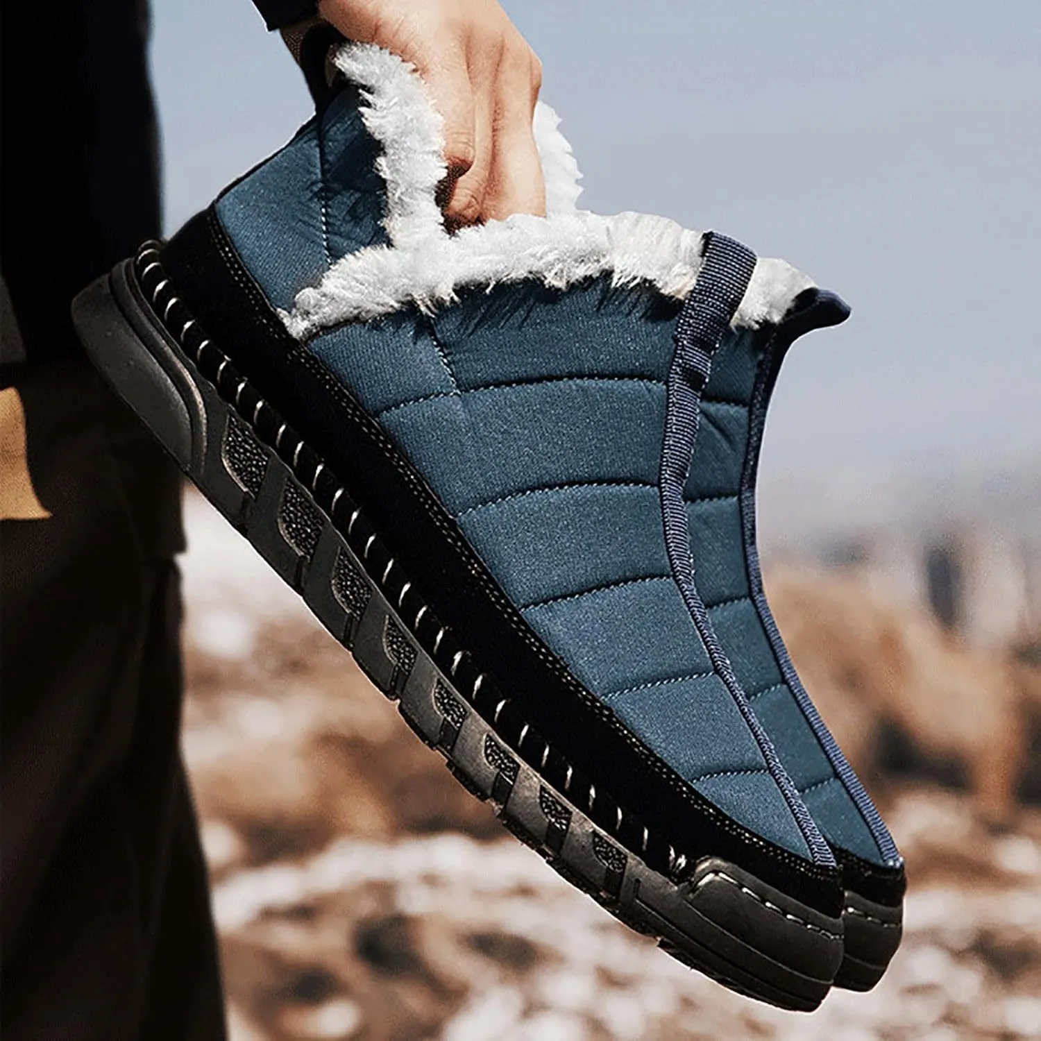 Womens Winter Business Casual Shoes Women's Wide Width Waterproof Snow Boots Fuzzy Boots Cozy Boots for Women Mid Calf Winter Boots for Women Waterproof Sales Clearance