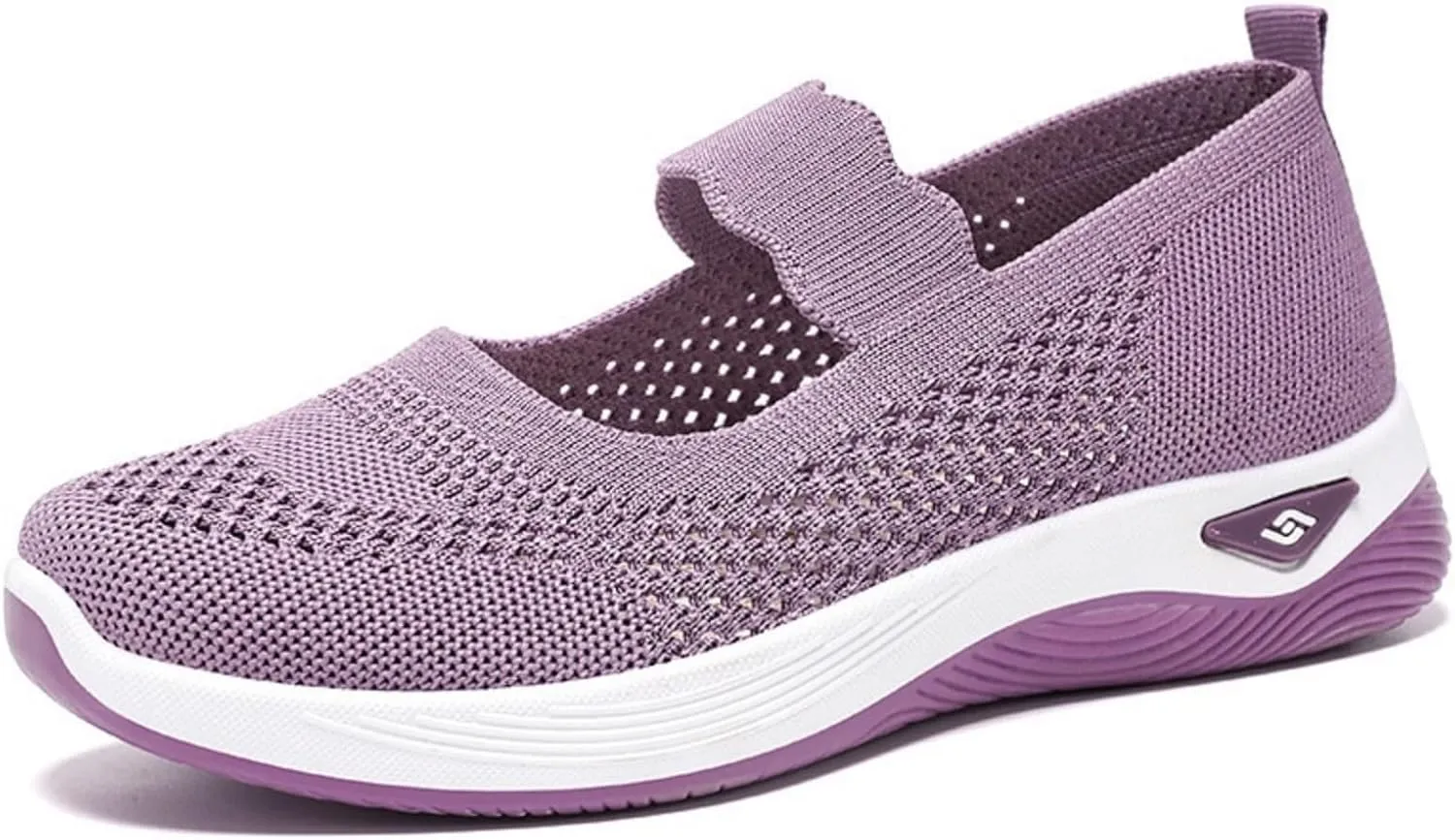 Women's Woven Orthopedic Breathable Soft Shoes Comfortable Walking Nurse Shoes Casual Diabetic Foam Shoe Go Walk Slip on Sneakers Lightweight Mesh Trainers Anti-Skid Sports Shoe with Arch Support